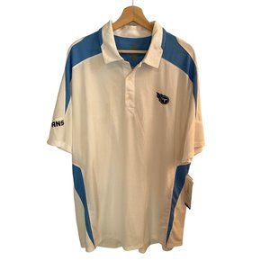 Reebok Tennessee Titans Polo Shirt Men's Size XL White Blue NFL Football NWT